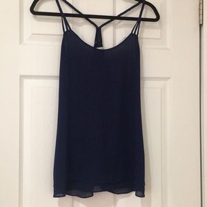 *TWO FOR ONE* navy and black racer black tanks!